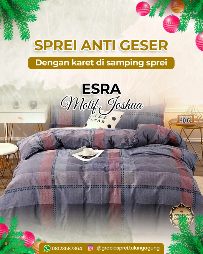 <p>Sprei anti geser = tidur lebih tenang, kamar te